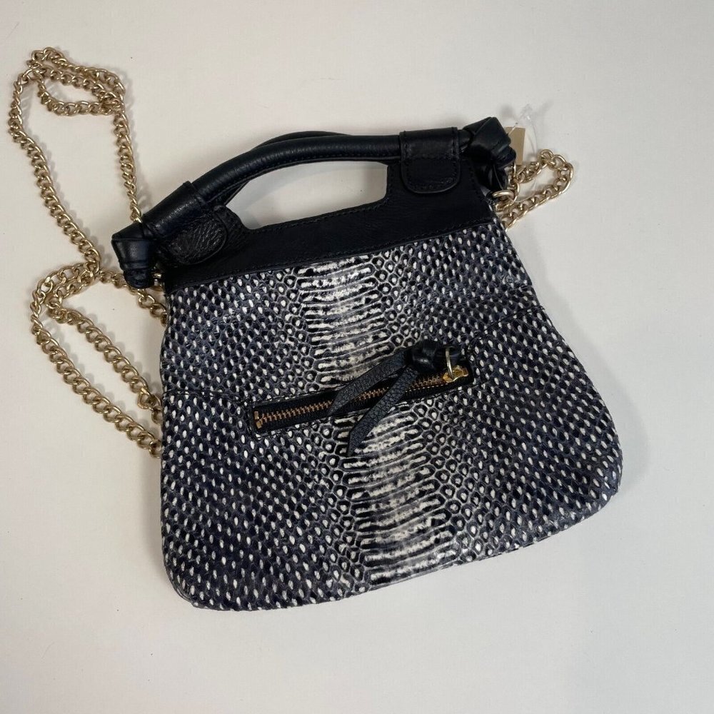 Foley & Corinna Chain Strap Handle Crossbody City‎ Bag Purse Gray Small Zip Flap - Picture 4 of 9